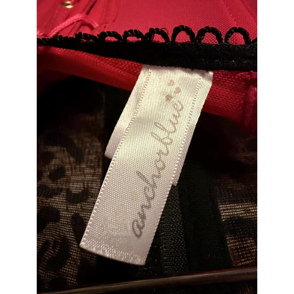 Vintage Y2K Leopard Corset Top | Pink Lace-Up Bustier | Zip Front Top | Size L - Picture 7 of 7